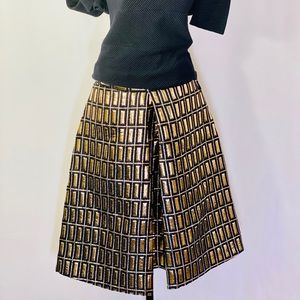 Temperley London Gold Blue A-line Skirt Size 6
